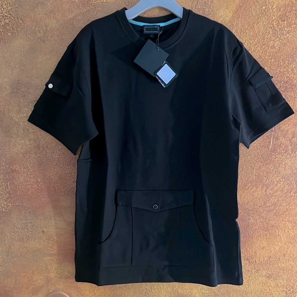 Cordova Men's Top Black T-Shirt Sz.M NWT Cotton T-shirt  4 pockets